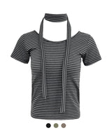 Stripe Scarf Detail Tee