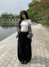 Latter Cargo String Wide Pants