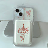RedWhite - パーティーケーキ Magsafe フォーンケース カードポケット セット