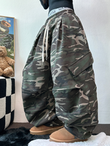 BALLOON MILITARY SWEAT PARACHUTE PINTUCK PANTS 🩶💚🖤2COLOR