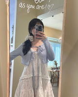 レイヤードクロップカーディガン