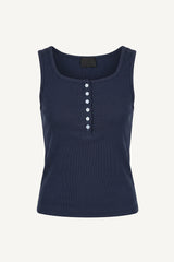 Button ribbed sleeveless