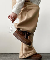 G DEN string thick fleece wide pants