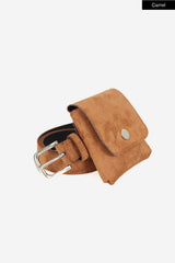 Suede pouch belt