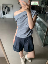 Pintuck roll-up culottes (3color)