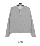 パラ ソフト ヘンリー ネック ロング スリーブ Tシャツ
