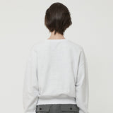 ロゴダメージスウェットシャツ WHITE MELANGE
