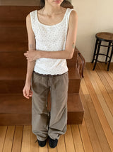 Drea Banding Cotton Wide Bootcut Pants