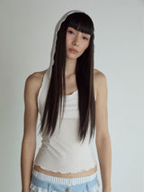 Hood Sleeveless Top_White