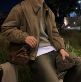 Cali Suede Overfit Rivet Bruson Jacket