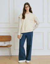 Plenny Ribbon Deco Shirt Sweatshirt Beige