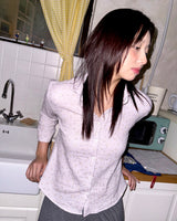 (2color) Embossed Ditsy Flower Bracelet Shirt