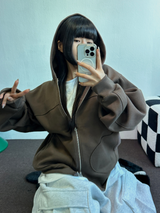 2ウェイ🤎 ハーディービッグフーディージップアップ🤎🩶🖤3カラー
