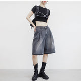 Oban Pintuck Damage Bermuda Pants