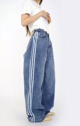 ストリートトラックデニムパンツ