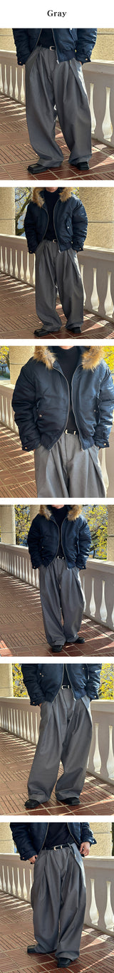 [Unisex] タックワイドスラックス(2color)