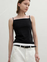 (Z-T-6821)ESSENTIAL SQUARE SLEEVELESS TEE