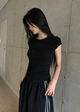 Cap Sleeve Contour U-Neck Slim Top