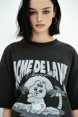 25SS ビーチオパンチュウサギピグメント半袖Tシャツ チャコール