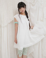 COUNTRY FLARE LINEN DRESS / WHITE