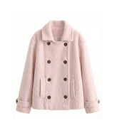 Rosie Double Button Wool Half Coat
