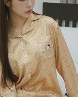 gold silk dot pajama set