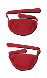 Tweed cloth cross bag Red
