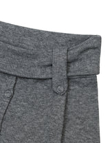 ボタン オフショルダー ニット(GREY)