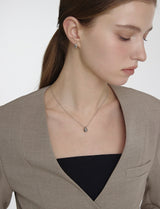 26SS★ Champagne Full Moon Silver Mary Bowl Necklace