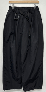 TRACKING BUCKLE NYLON CRINKLE TWO PLEAT WIDE LONG PANTS 💛🖤💚 - 3 COLORS