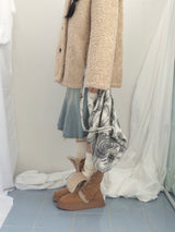 Suede Rabbit Fur Boots