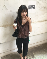 Frill shirring blouse