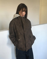 ハイネックファースエードジャケット