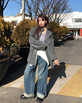 Et Wide Roll-up Denim Pants