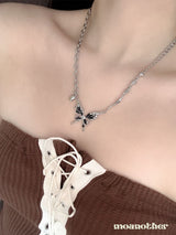 [IVE Leeseo, Purplekiss Dosie Pick!](S.Steel) ブラックバターハートネックレス