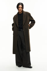 Houndstooth Wool Peak Coat
