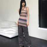 グラデーション チョーカー ストラップ レイヤード ノースリーブ
