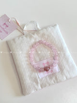 Pink glass bead bracelet