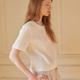 Wrinkle Crop Tee Ivory