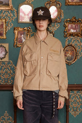 POCKET ARGYLE SHORT JACKET / BEIGE
