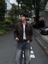 Luen Contrasted leather jacket