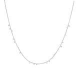 mini disc drop stacking rhodium plating + 925 silver necklace N063-02H