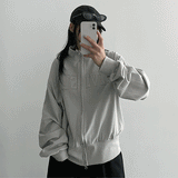 [High quality!] カレントラックパッチハイネックジップアップ (3 colors)