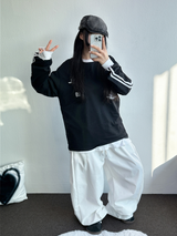 ヒップツーラインナンバーリングロゴスリーブTシャツ💙🤍🖤3カラー