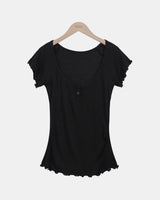 Erit Frill Button Short-Sleeve T-Shirt