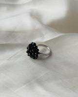 [MADE]ブラックフローラルブルームリング