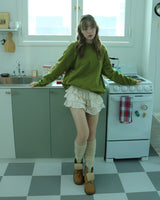 Box pleats logo mtm / green