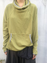 highneck loose waffle hood