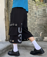 Untitled シンボルカーゴバミューダスウェットショーツ ブラック