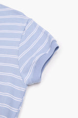 Momo stripe collar crop tee